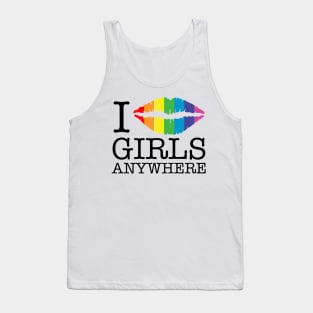 i kiss girls anywhere rainbow lips Tank Top